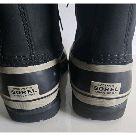 Sorel Caribou Men\'s Black Dark Stone Kaufman Faux Fur Waterproof Boots Size 9 main image 5